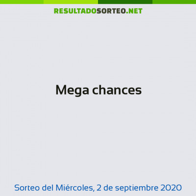 Mega chances del 2 de septiembre de 2020