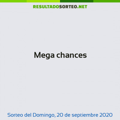 Mega chances del 20 de septiembre de 2020