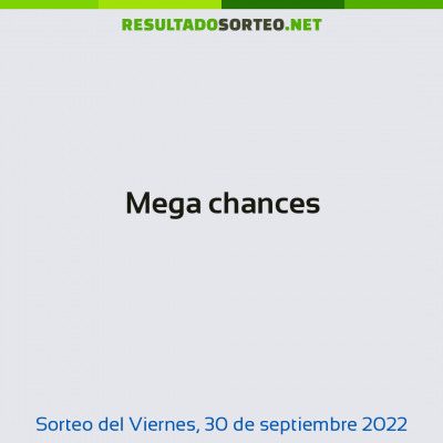 Mega chances del 30 de septiembre de 2022