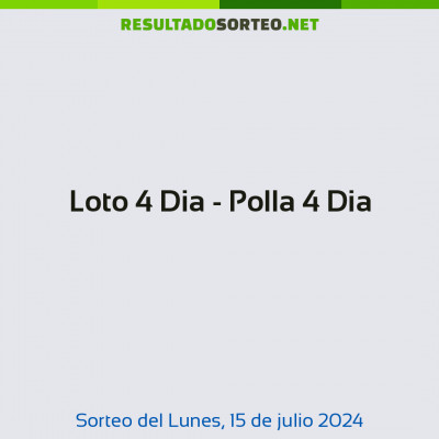 Loto 4 Dia - Polla 4 Dia del 15 de julio de 2024