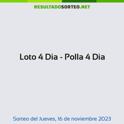 Loto 4 Dia - Polla 4 Dia del 16 de noviembre de 2023