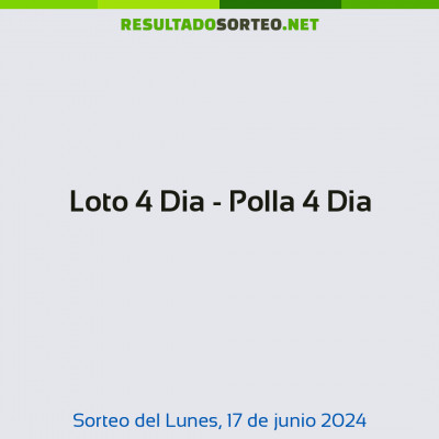 Loto 4 Dia - Polla 4 Dia del 17 de junio de 2024