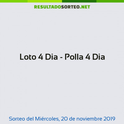 Loto 4 Dia - Polla 4 Dia del 20 de noviembre de 2019