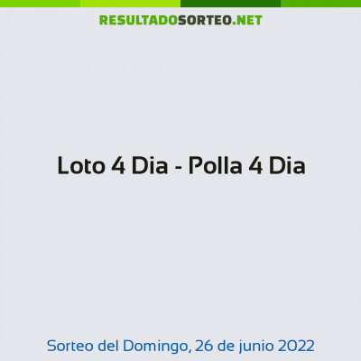 Loto 4 Dia - Polla 4 Dia del 26 de junio de 2022