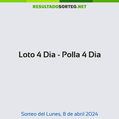 Loto 4 Dia - Polla 4 Dia del 8 de abril de 2024