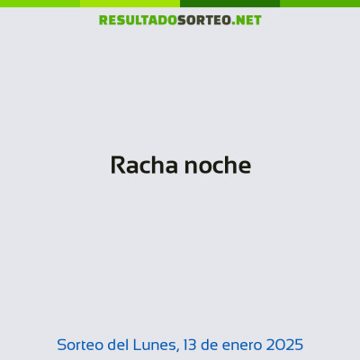 Racha noche del 13 de enero de 2025