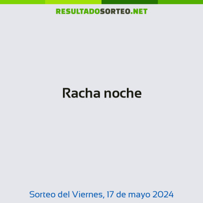 Racha noche del 17 de mayo de 2024