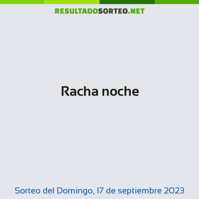 Racha noche del 17 de septiembre de 2023