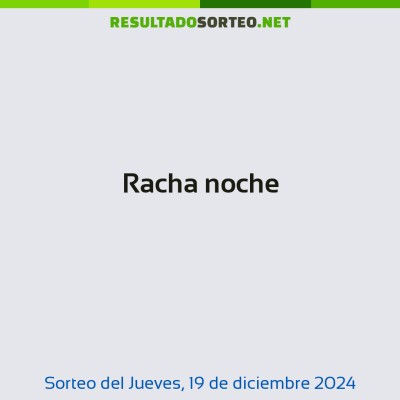 Racha noche del 19 de diciembre de 2024