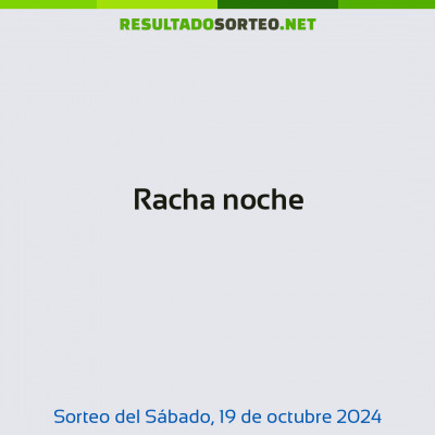 Racha noche del 19 de octubre de 2024