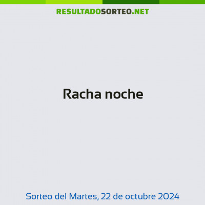 Racha noche del 22 de octubre de 2024