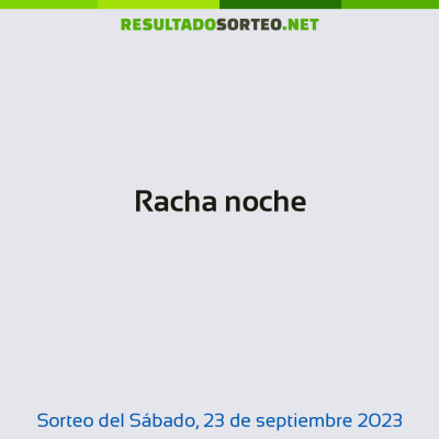 Racha noche del 23 de septiembre de 2023