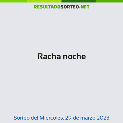 Racha noche del 29 de marzo de 2023