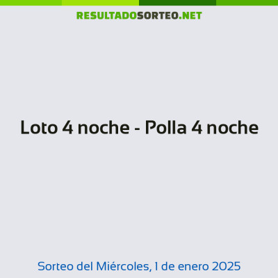 Loto 4 noche - Polla 4 noche del 1 de enero de 2025