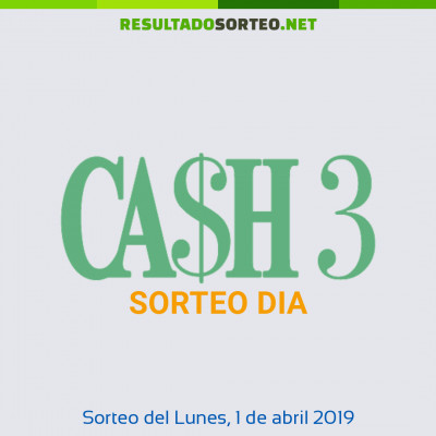 Cash Three Dia del 1 de abril de 2019