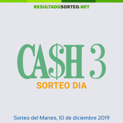 Cash Three Dia del 10 de diciembre de 2019