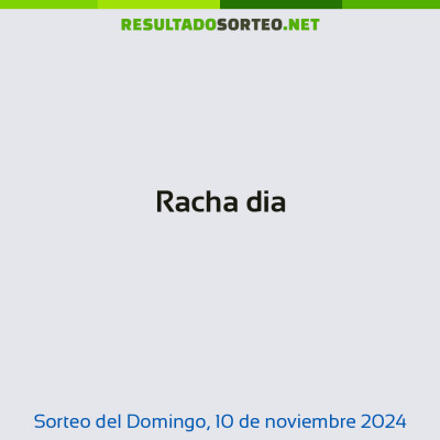 Racha dia del 10 de noviembre de 2024