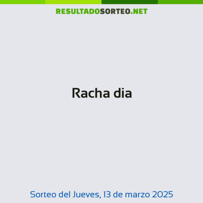 Racha dia del 13 de marzo de 2025