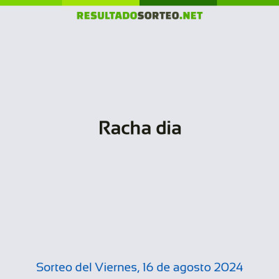 Racha dia del 16 de agosto de 2024