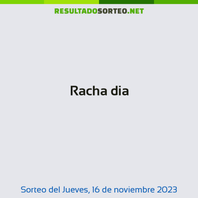 Racha dia del 16 de noviembre de 2023