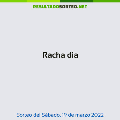 Racha dia del 19 de marzo de 2022