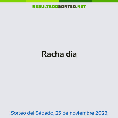 Racha dia del 25 de noviembre de 2023