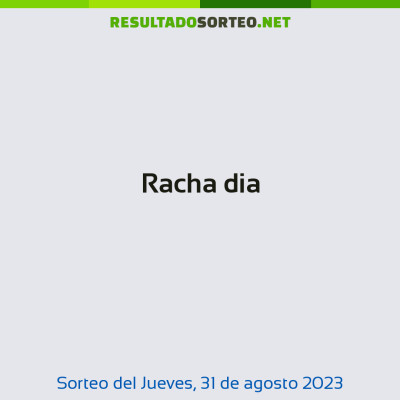 Racha dia del 31 de agosto de 2023