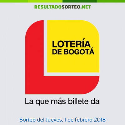 Loteria de Bogota del 1 de febrero de 2018