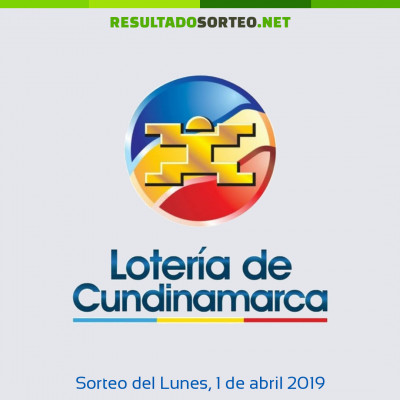 Loteria de Cundinamarca del 1 de abril de 2019
