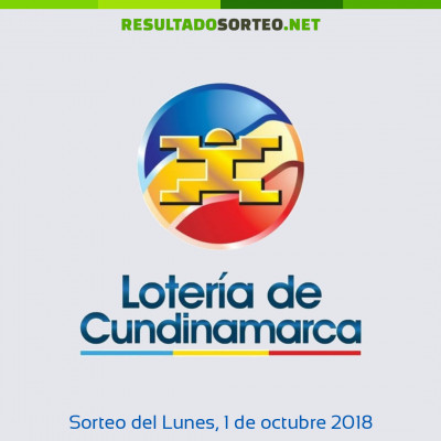Loteria de Cundinamarca del 1 de octubre de 2018