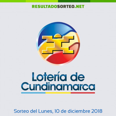 Loteria de Cundinamarca del 10 de diciembre de 2018