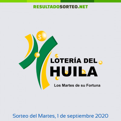 Loteria del Huila del 1 de septiembre de 2020