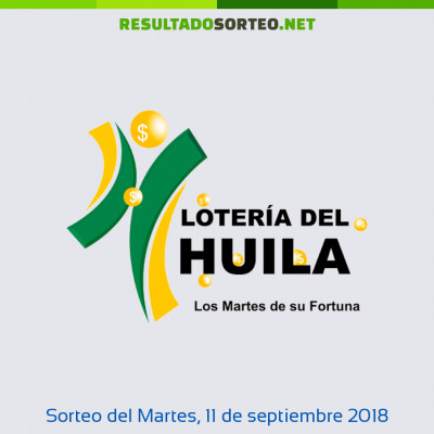 Loteria del Huila del 11 de septiembre de 2018
