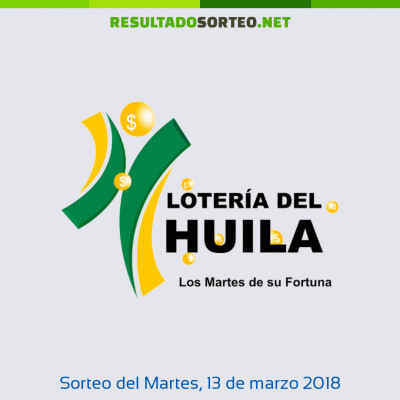 Loteria del Huila del 13 de marzo de 2018