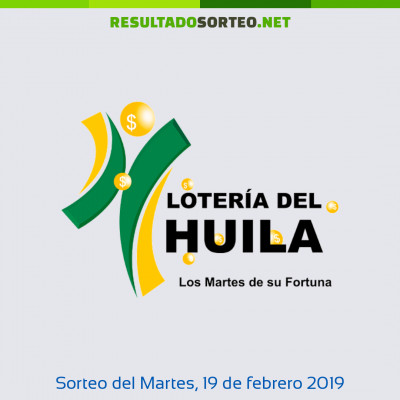 Loteria del Huila del 19 de febrero de 2019