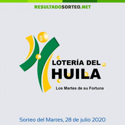Loteria del Huila del 28 de julio de 2020