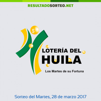 Loteria del Huila del 28 de marzo de 2017