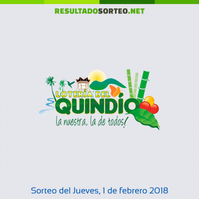 Loteria del Quindio del 1 de febrero de 2018