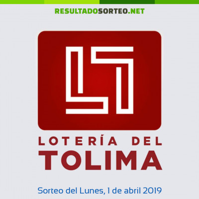 Loteria del Tolima del 1 de abril de 2019