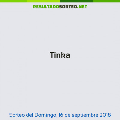 Tinka del 16 de septiembre de 2018