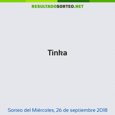 Tinka del 26 de septiembre de 2018
