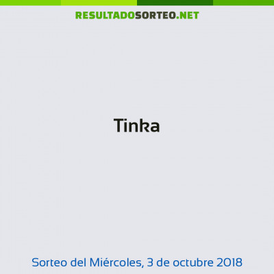 Tinka del 3 de octubre de 2018