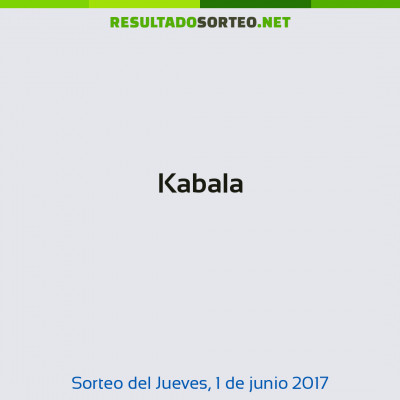 Kabala del 1 de junio de 2017