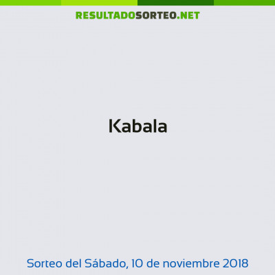 Kabala del 10 de noviembre de 2018