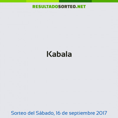 Kabala del 16 de septiembre de 2017