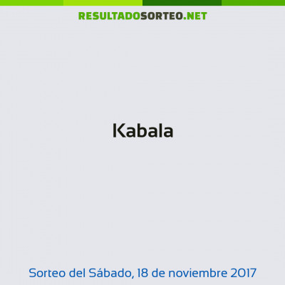Kabala del 18 de noviembre de 2017