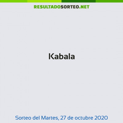 Kabala del 27 de octubre de 2020