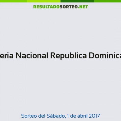Loteria Nacional Republica Dominicana del 1 de abril de 2017