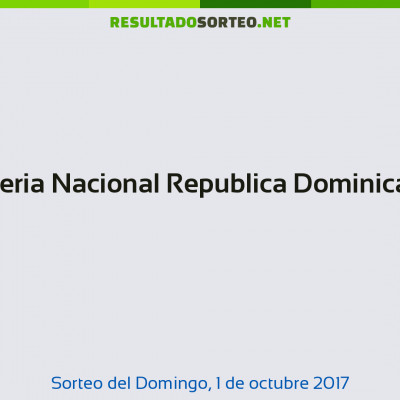 Loteria Nacional Republica Dominicana del 1 de octubre de 2017