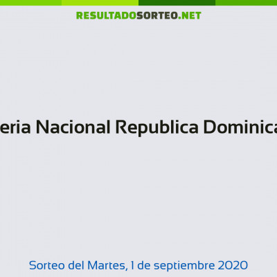 Loteria Nacional Republica Dominicana del 1 de septiembre de 2020